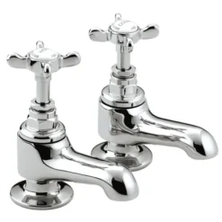 Bristan 1901 Traditional Bath Pillar Taps - Chrome Plated