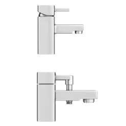 Neo Minimalist Basin And Bath Shower Mixer Taps - Chrome -Espaces Bain Shop neo002neo001nd4
