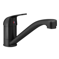 Neptune Black Single Lever Kitchen Sink Mixer Tap With Swivel Spout