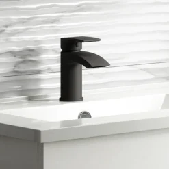 Nexus Matt Black Basin Mixer Tap -Espaces Bain Shop nex05k d6