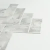 Herringbone Carrara Peel & Stick Backsplash Tiles - Pack Of 4 -Espaces Bain Shop nh2358 d5