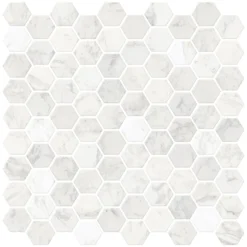 Hexagon Marble Peel & Stick Backsplash Tiles - Pack Of 4 -Espaces Bain Shop nh2359 d1