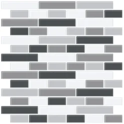 Smoked Glass Peel & Stick Backsplash Tiles - Pack Of 4 -Espaces Bain Shop nh2362 d1