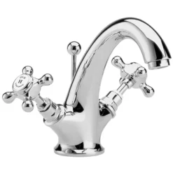 Old London - Chrome Edwardian Mono Basin Mixer With Pop-Up Waste -Espaces Bain Shop old london ldn315 l