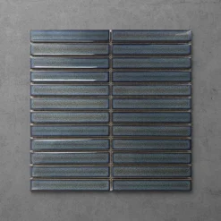 Otsu Kit-Kat Mosaic Tile Sheet Gloss Slate Blue - 295 X 295mm -Espaces Bain Shop otkkgsb lrg1