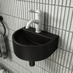 Otsu Concave Kit-Kat Mosaic Tile Sheet Gloss White Speckled - 295 X 295mm -Espaces Bain Shop otkkgws d1