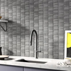 Otsu Mini Kit-Kat Mosaic Tile Sheet Gloss Grey Speckled - 290 X 280mm 6 Otsu Mini Kit-Kat Mosaic Tile Sheet Gloss Grey Speckled - 290 X 280mm -Espaces Bain Shop otmkkggs l4