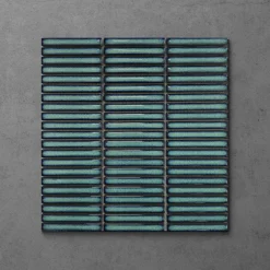 Otsu Mini Kit-Kat Mosaic Tile Sheet Gloss Turquoise Speckled - 290 X 280mm -Espaces Bain Shop otmkktur l2