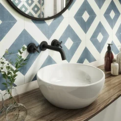 Pablo Matt Black Crosshead 3TH Basin Mixer Tap -Espaces Bain Shop pab14blk d3