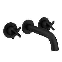 Pablo Matt Black Crosshead 3TH Basin Mixer Tap -Espaces Bain Shop pab14blk l
