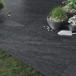 Pacific Anthracite Outdoor Stone Effect Floor Tile - 600 X 900mm -Espaces Bain Shop pac6090ant d1