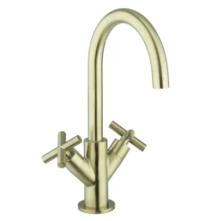 Crosswater MPRO Crosshead Brushed Brass Mono Basin Mixer -Espaces Bain Shop prc110dnf l