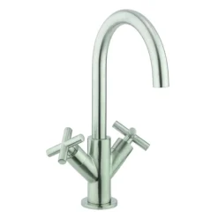 Crosswater MPRO Crosshead Brushed Stainless Steel Mono Basin Mixer -Espaces Bain Shop prc110dnv l