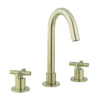 Crosswater MPRO Crosshead Brushed Brass Deck Mounted 3 Hole Set Basin Mixer -Espaces Bain Shop prc135dnf l