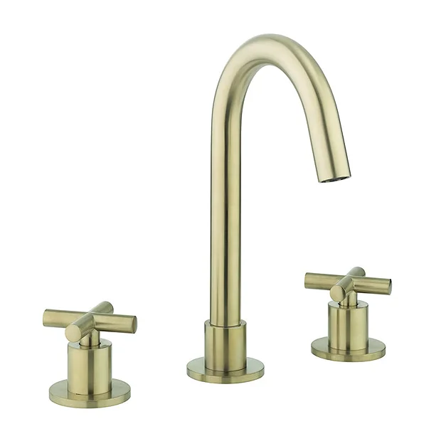 Crosswater MPRO Crosshead Brushed Brass Deck Mounted 3 Hole Set Basin Mixer 3 Crosswater MPRO Crosshead Brushed Brass Deck Mounted 3 Hole Set Basin Mixer