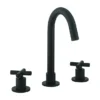 Crosswater MPRO Crosshead Matt Black Deck Mounted 3 Hole Set Basin Mixer -Espaces Bain Shop prc135dnm l