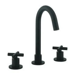 Crosswater MPRO Crosshead Matt Black Deck Mounted 3 Hole Set Basin Mixer
