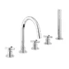 Crosswater MPRO Crosshead Chrome 5 Hole Set Bath Shower Mixer -Espaces Bain Shop prc450dc l