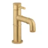 Crosswater MPRO Industrial Monobloc Basin Mixer With Knurled Detailing - Unlacquered Brushed Brass -Espaces Bain Shop pri110dnubl