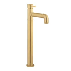 Crosswater MPRO Industrial Tall Monobloc Basin Mixer - Unlacquered Brushed Brass -Espaces Bain Shop pri112dnubl