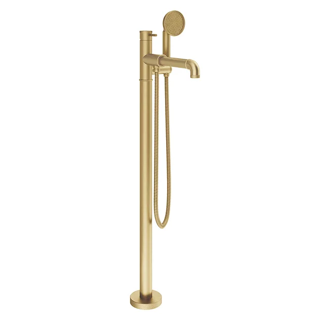 Crosswater - MPRO Industrial Bath Shower Mixer Floor Standing Brushed Brass 4 Crosswater - MPRO Industrial Bath Shower Mixer Floor Standing Brushed Brass - Image 2