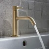 Crosswater MPRO Monobloc Basin Mixer With Knurled Detailing - Brushed Brass -Espaces Bain Shop pro110dnf k d2