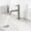 Crosswater MPRO Monobloc Basin Mixer - Brushed Stainless Steel -Espaces Bain Shop pro110dnv detail1