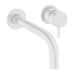 Crosswater MPRO Wall Mounted 2 Hole Set Basin Mixer - Matt White -Espaces Bain Shop pro120wnw l