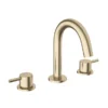 Crosswater MPRO Deck Mounted 3 Hole Set Basin Mixer - Brushed Brass -Espaces Bain Shop pro135dnf l