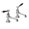 Imperial Radcliffe Chrome 1/2" Basin Pillar Taps With Black Levers -Espaces Bain Shop radbasintapsbcp l