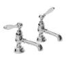 Imperial Radcliffe Chrome 1/2" Basin Pillar Taps With White Levers -Espaces Bain Shop radbasintapswcp l