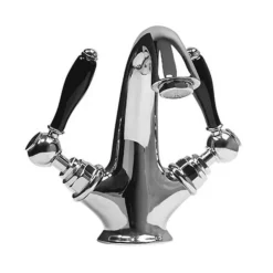 Imperial Radcliffe Chrome Tall Mono Basin Mixer With Black Levers + Waste -Espaces Bain Shop radtbmbcp l