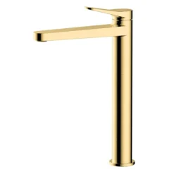 RAK Petit Round Tall Basin Mixer Tap Brushed Gold