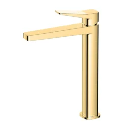 RAK Petit Square Tall Basin Mixer Tap Brushed Gold