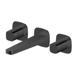 RAK Petit Square Wall Mounted (3TH) Basin Mixer Matt Black