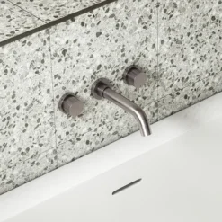 Arezzo Round Gunmetal Grey Wall Mounted (3TH) Bath Filler Tap 9 Arezzo Round Gunmetal Grey Wall Mounted (3TH) Bath Filler Tap -Espaces Bain Shop rdgm3thf n d2