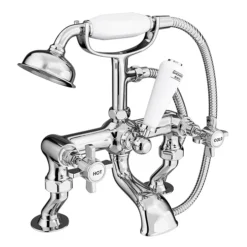 Regent Traditional 3/4" Freestanding Cranked Bath Shower Mixer - Chrome