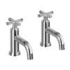 Burlington Riviera Art Deco Chrome Basin Pillar Taps -Espaces Bain Shop riv7chr l