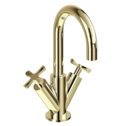 Burlington Riviera Art Deco Gold Mono Basin Mixer -Espaces Bain Shop riv8gold l