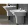 VitrA - S50 Square Washbasin & Half Pedestal - 1 Tap Hole 1 VitrA - S50 Square Washbasin & Half Pedestal - 1 Tap Hole -Espaces Bain Shop s50 square basin semi d1