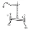 Reginox Utica Cranked Bridge Kitchen Sink Mixer Tap - Chrome -Espaces Bain Shop segurach l