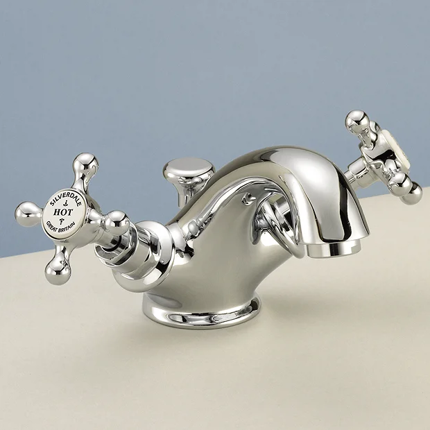 Silverdale Victorian Basin Monobloc Tap With Pop Up Waste Chrome 3 Silverdale Victorian Basin Monobloc Tap With Pop Up Waste Chrome