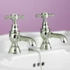 Silverdale Victorian Basin Pillar Taps Nickel -Espaces Bain Shop silverdalevictorianbasinpillartapsnickell