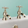 Silverdale Victorian Bath Pillar Taps Gold