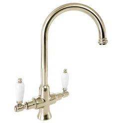 Deva Georgian Mono Kitchen Sink Mixer With Swivel Spout - Gold