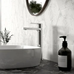 Hudson Reed Sottile Tall Mono Basin Mixer + Waste -Espaces Bain Shop sot370 d1