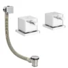 Milan Deck Bath Side Valves With Square Freeflow Bath Filler -Espaces Bain Shop sqsvpack detail1