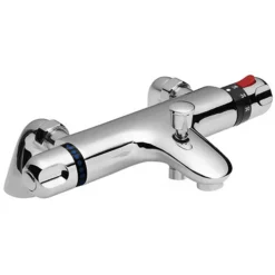 Modern Thermostatic Bath Shower Mixer Tap + Slider Shower Rail Kit