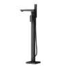 Toreno Modern Matt Black Floor Mounted Free-standing Bath Shower Mixer -Espaces Bain Shop tbfst d3
