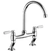Rangemaster Traditional Belfast Bridge Kitchen Mixer Tap - Chrome/White -Espaces Bain Shop tbl3cmwh l